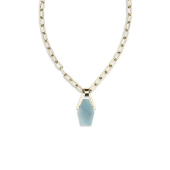 La Double J Light Blue Brass Necklace - One Size