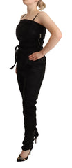 La Maison du Couturier Black Spaghetti Strap Jumpsuit Dress - One-Pieces