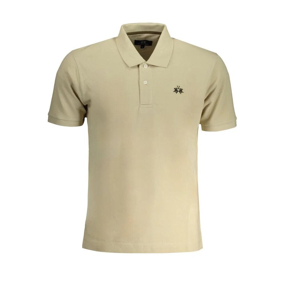 La Martina Beige Cotton Polo Shirt - S - Polos