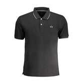 La Martina Black Cotton Men Polo Shirt - Polos