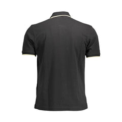 La Martina Black Cotton Men Polo Shirt - Polos