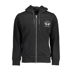 La Martina Black Cotton Men Sweater - S - Hoodies