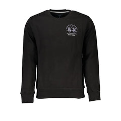 La Martina Black Cotton Men Sweater - Sweatshirts
