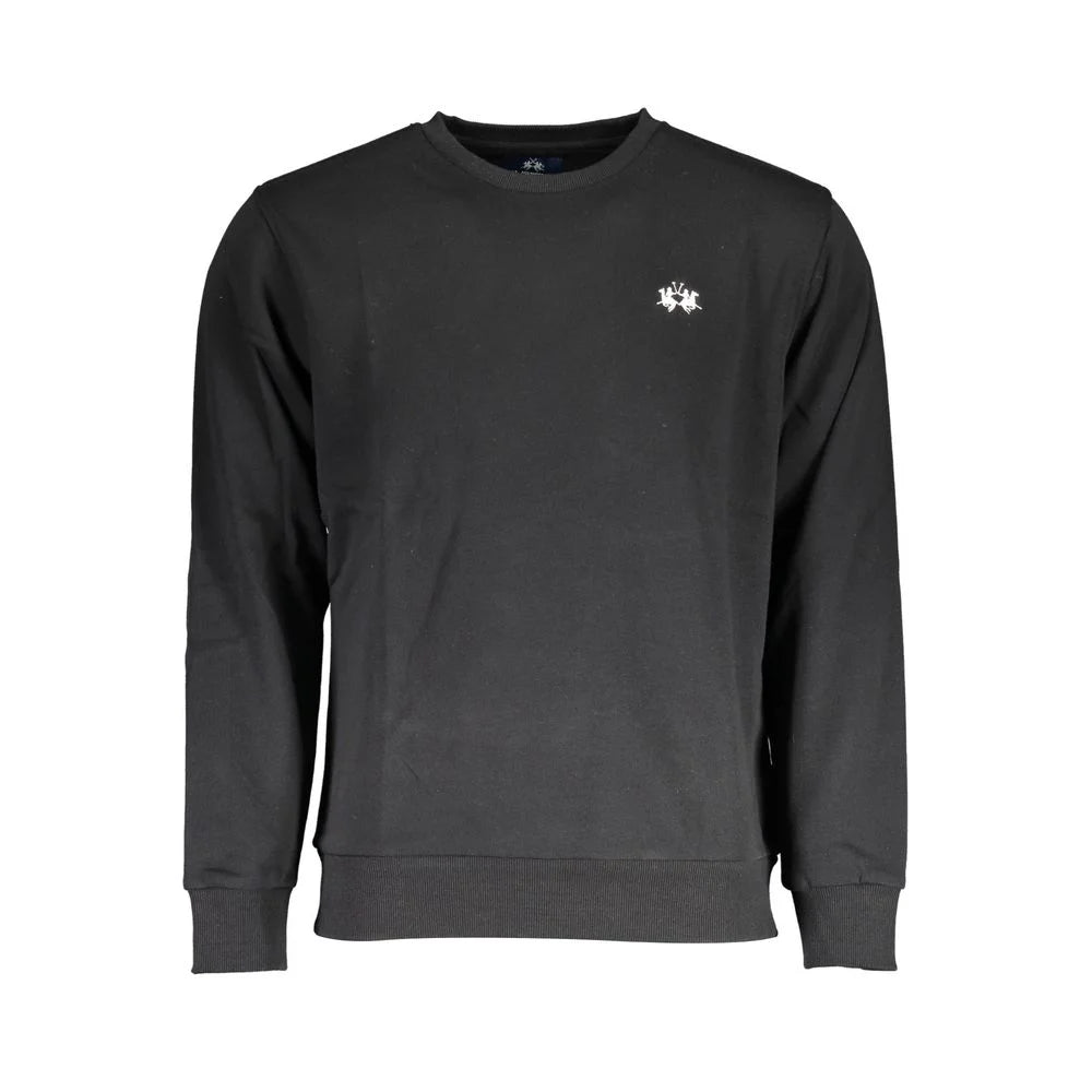 La Martina Black Cotton Men Sweater - Sweatshirts