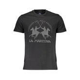 La Martina Black Cotton Men T-Shirt - M - T-Shirts