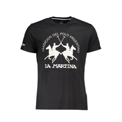 La Martina Black Cotton Men T-Shirt - T-Shirts