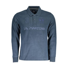 La Martina Blue Cotton Men Polo Shirt - L - Polos