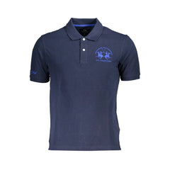 La Martina Blue Cotton Men Polo Shirt - M - Polos