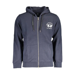 La Martina Blue Cotton Men Sweater - S - Hoodies