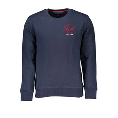 La Martina Blue Cotton Men Sweater - Sweatshirts