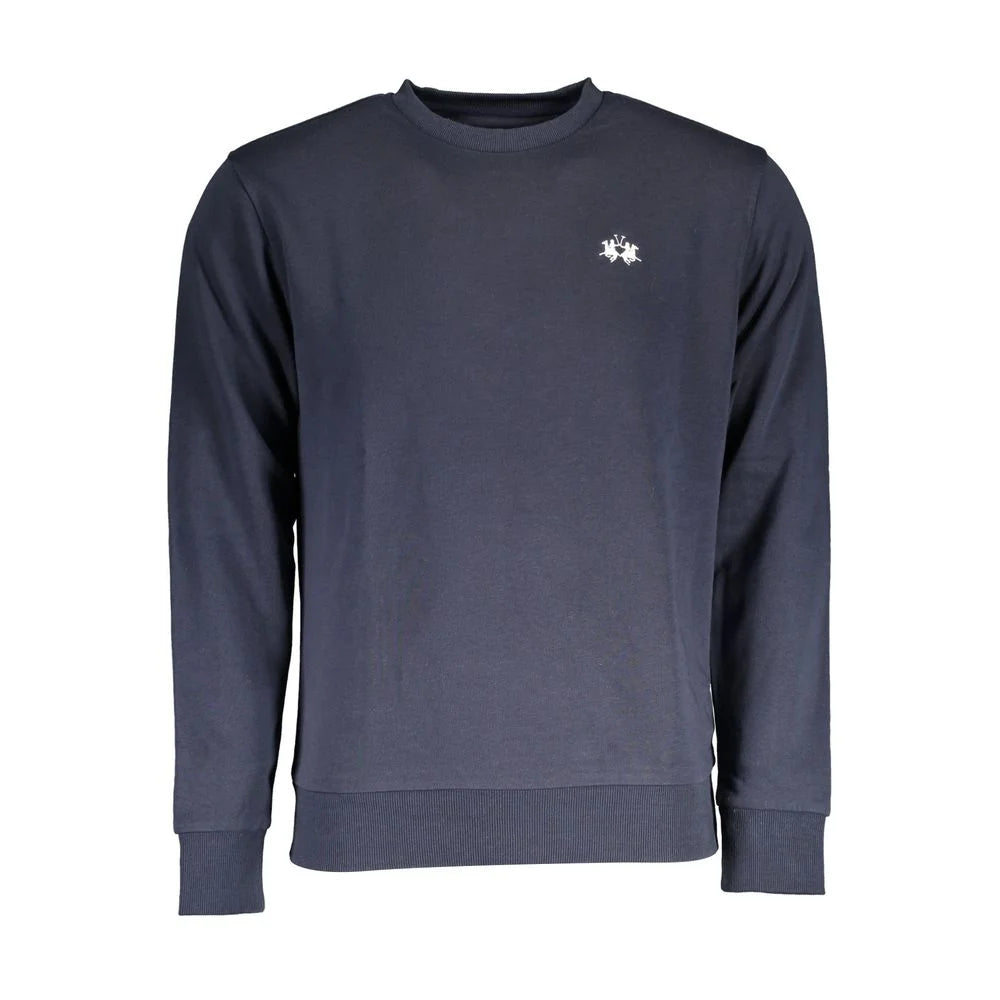 La Martina Blue Cotton Men Sweater - Sweatshirts