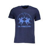 La Martina Blue Cotton Men T-Shirt - T-Shirts