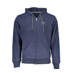 La Martina Blue Cotton Men’s Hooded Sweater - Hoodies