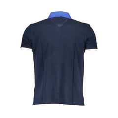 La Martina Blue Cotton Mens Polo Shirt - Polos