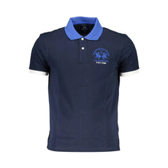 La Martina Blue Cotton Mens Polo Shirt - Polos