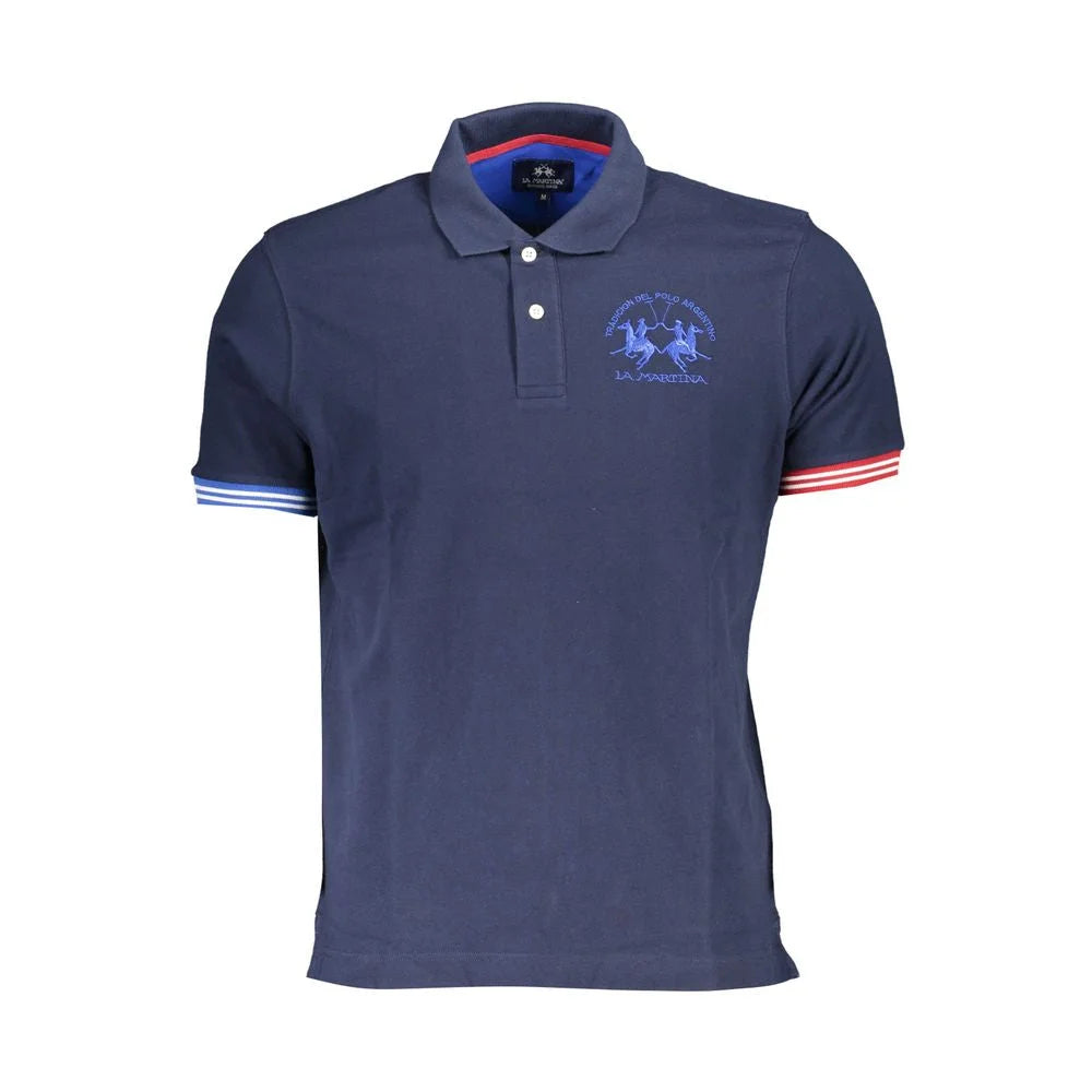 La Martina Blue Cotton Polo Shirt - M - Polos