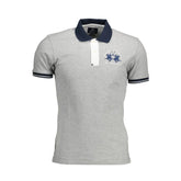 La Martina Gray Cotton Men Polo Shirt - XXL - Polos