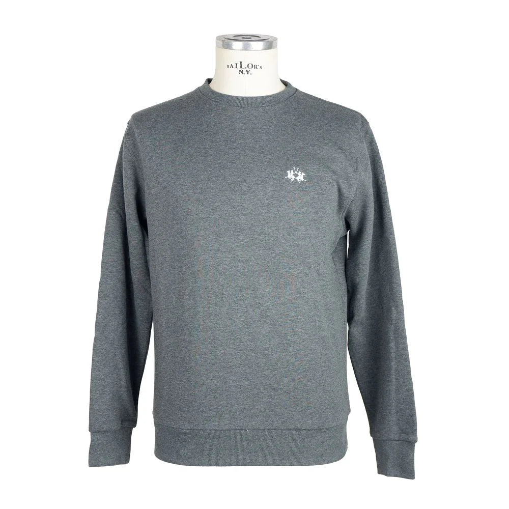 La Martina Gray Cotton Men Sweater - Sweatshirts