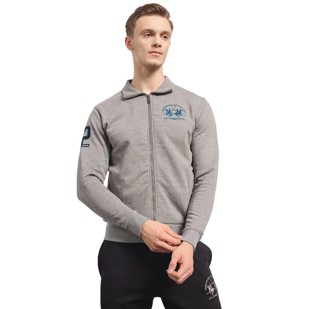 La Martina Gray Cotton Men’s Sweater - Sweatshirts