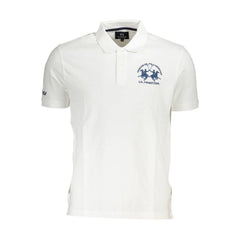 La Martina White Cotton Men Polo Shirt - Polos
