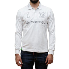 La Martina White Cotton Polo Shirt - XL - Polos