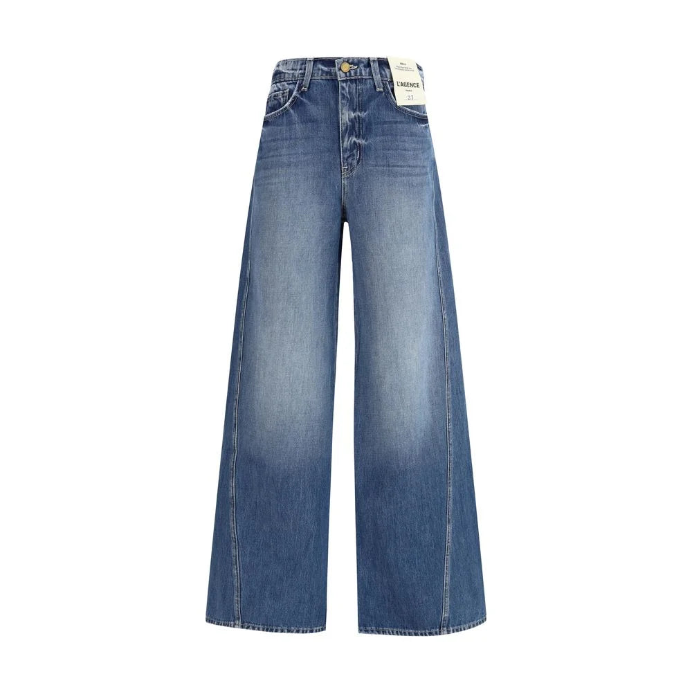 L’Agence Light Blue Cotton Relaxed Fit Jeans