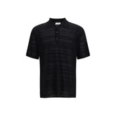 Polo negru Laneus din bumbac