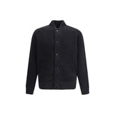 Laneus Black Merino Wool Bomber - Bomber Jackets