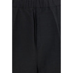 Laneus Black Viscose Bermuda Shorts
