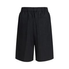 Laneus Black Viscose Bermuda Shorts