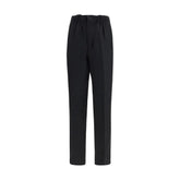Laneus Black Viscose Casual Pants