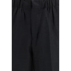 Laneus Black Viscose Casual Pants
