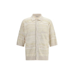 Laneus White Cotton Polo Shirt - M/L