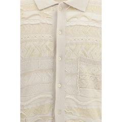 Laneus White Cotton Polo Shirt - M/L