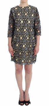 Lanre Da Silva Ajayi Black Cream Sheath Dress Shift Mini Dress - L - Dresses