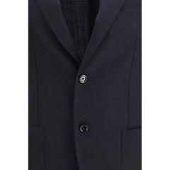 Lardini Blue Fleece Wool Blazer