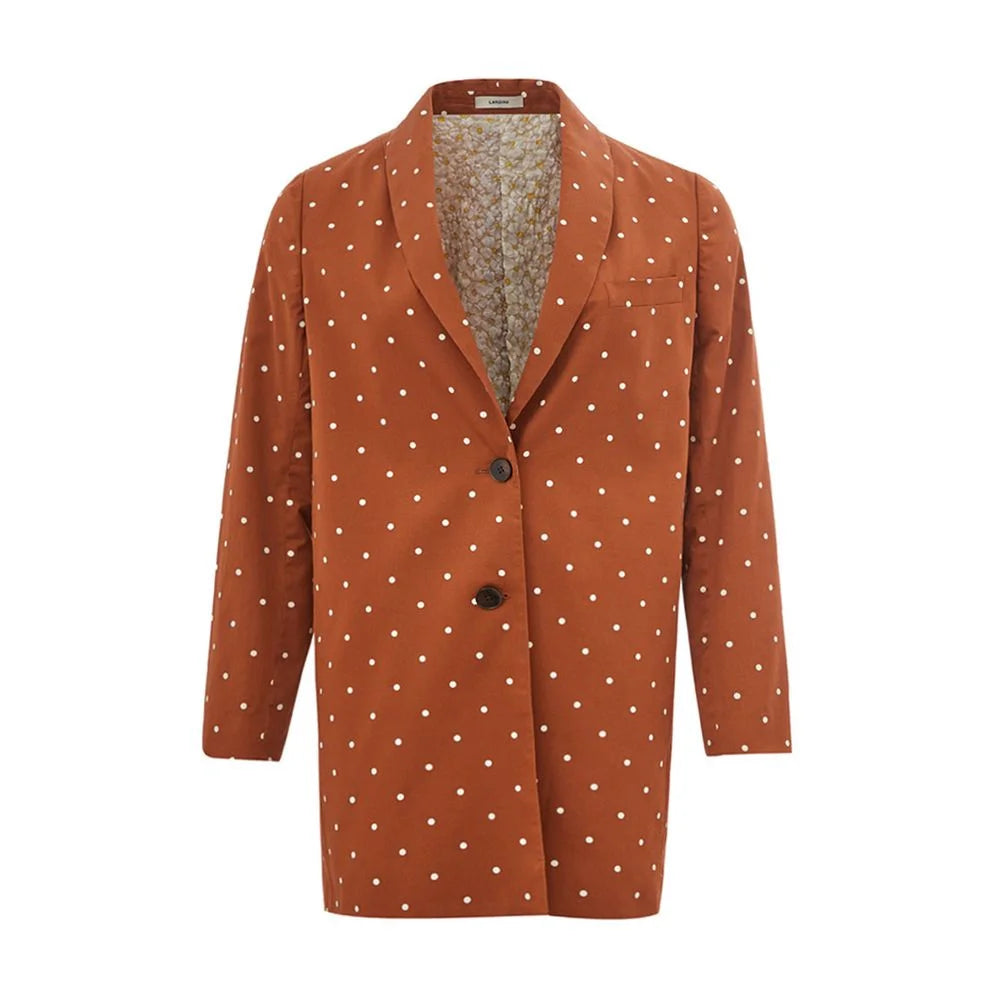 Lardini Chic Cotton Brown Jacket for the Modern Woman - IT38|XS - Coats & Jackets