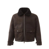 Lardini Elegant Montone Leather Brown Jacket - IT56 | 3XL