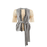 Lardini Elegant Multicolor Silk-Linen Top - IT40|S - Blouses