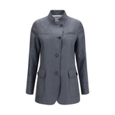 Lardini Gray Linen Coat - IT46|XL