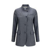 Lardini Gray Linen Coat - IT46|XL