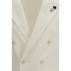 Lardini White Cotton Blazer