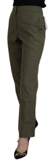 LAUREL Green Cotton High Waist Women Tapered Pants - IT40|S - Trousers