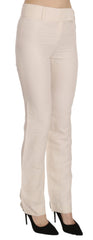 LAUREL White High Waist Silk Blend Flared Dress Trousers Pants - Trousers