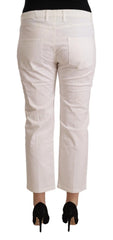L’Autre Chose White Cotton Mid Waist Cropped Denim Jeans - IT44|L - Jeans