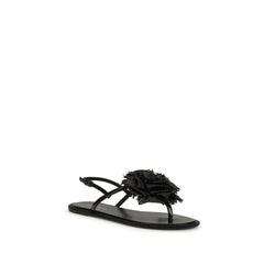 סנדלי שטוחות LE SILLA מעור פרה שחור Bos Taurus