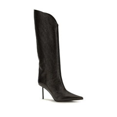 LE SILLA Black Calf Leather Bos Taurus High Heel Boots