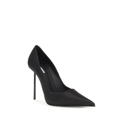 LE SILLA Black Calf Leather Bos Taurus High Heel Pumps