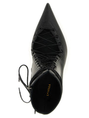 LE SILLA Black Lamb Leather Ankle Boots