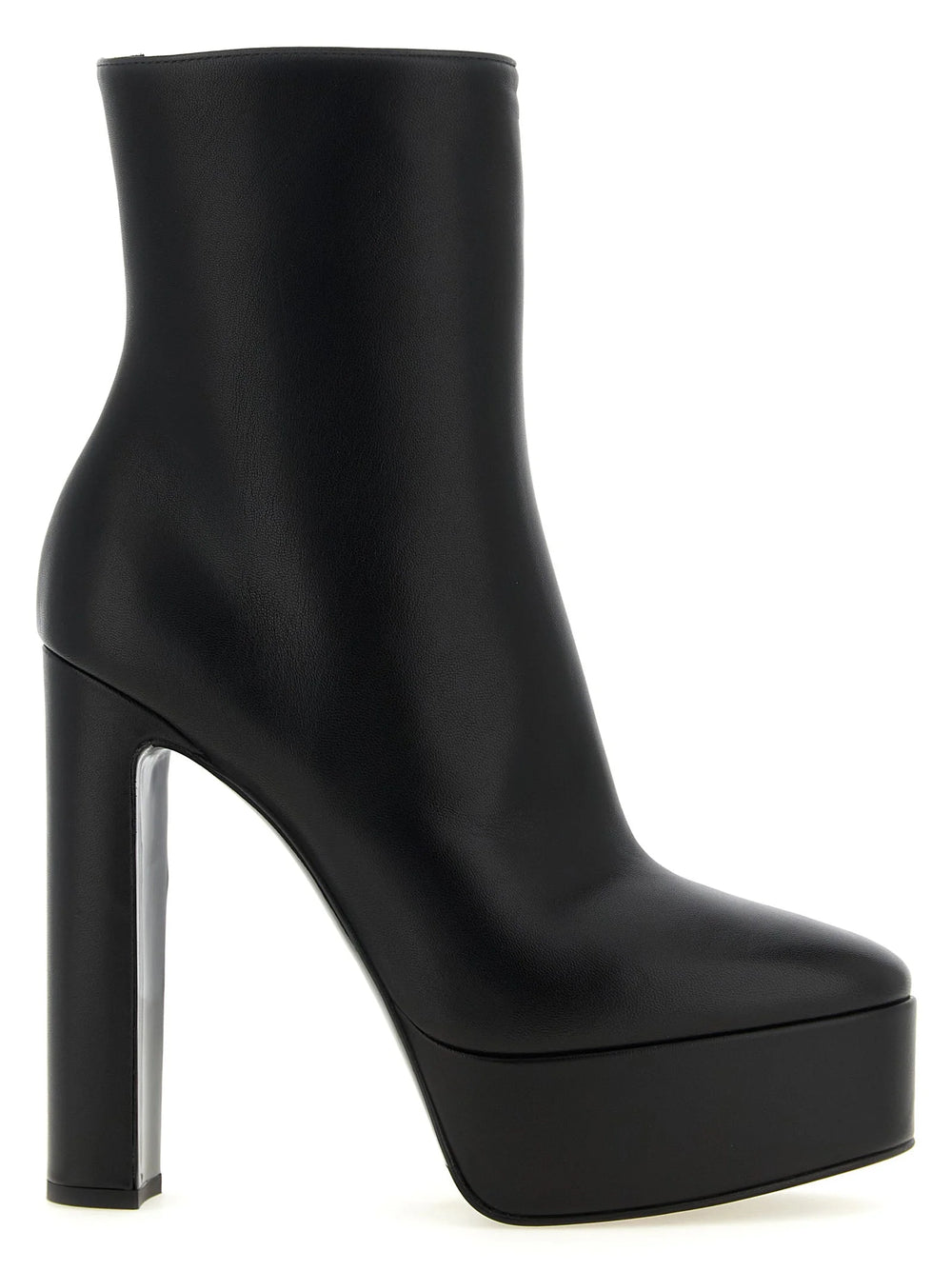 LE SILLA Black Lamb Leather Ankle Boots - EU37/US7